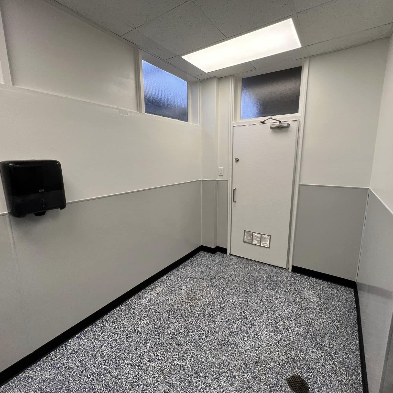 Commercial restroom finishes after renovation